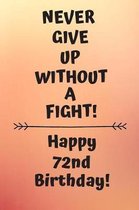 Never Give Up Without A Fight Happy 72nd Birthday