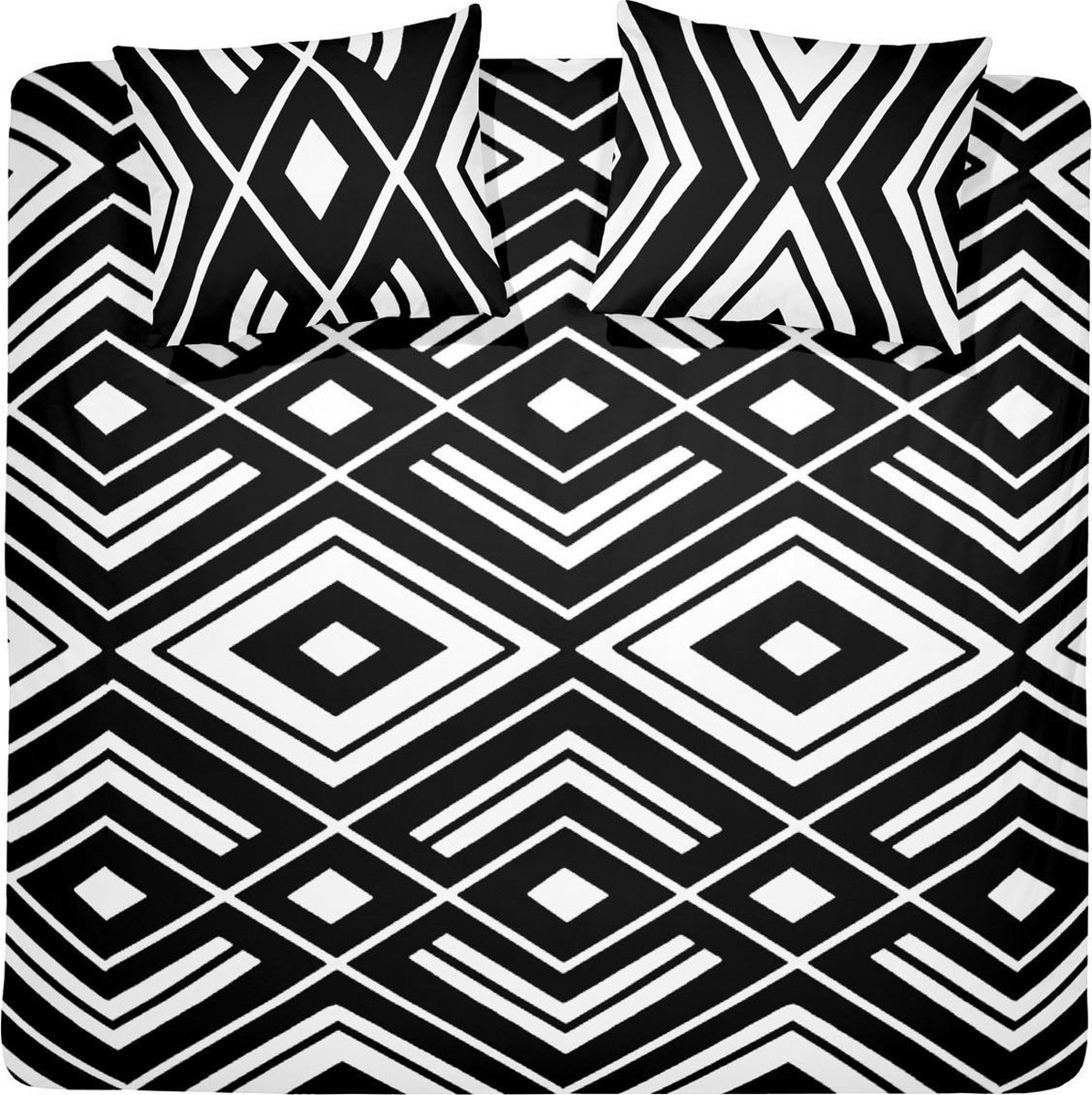 Damai Diamonds Dekbedovertrek - Katoen - Lits-jumeaux - 240x200/220 cm - Black