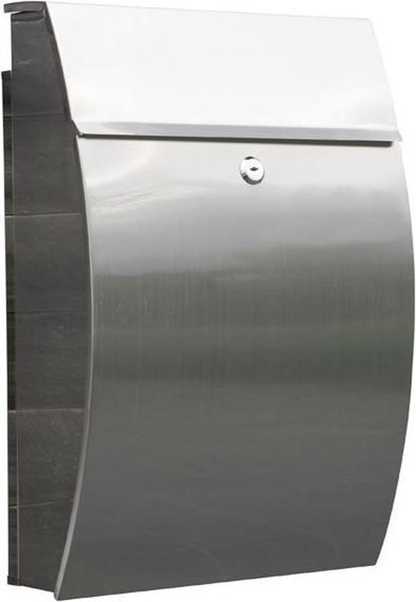 Practo Garden Brievenbus New York – RVS – Inox – Wandmodel – 48,6x32,7x15,5 cm – Inclusief slot en sleutels