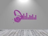 Muursticker - Muziek - 58x105 - Zwart