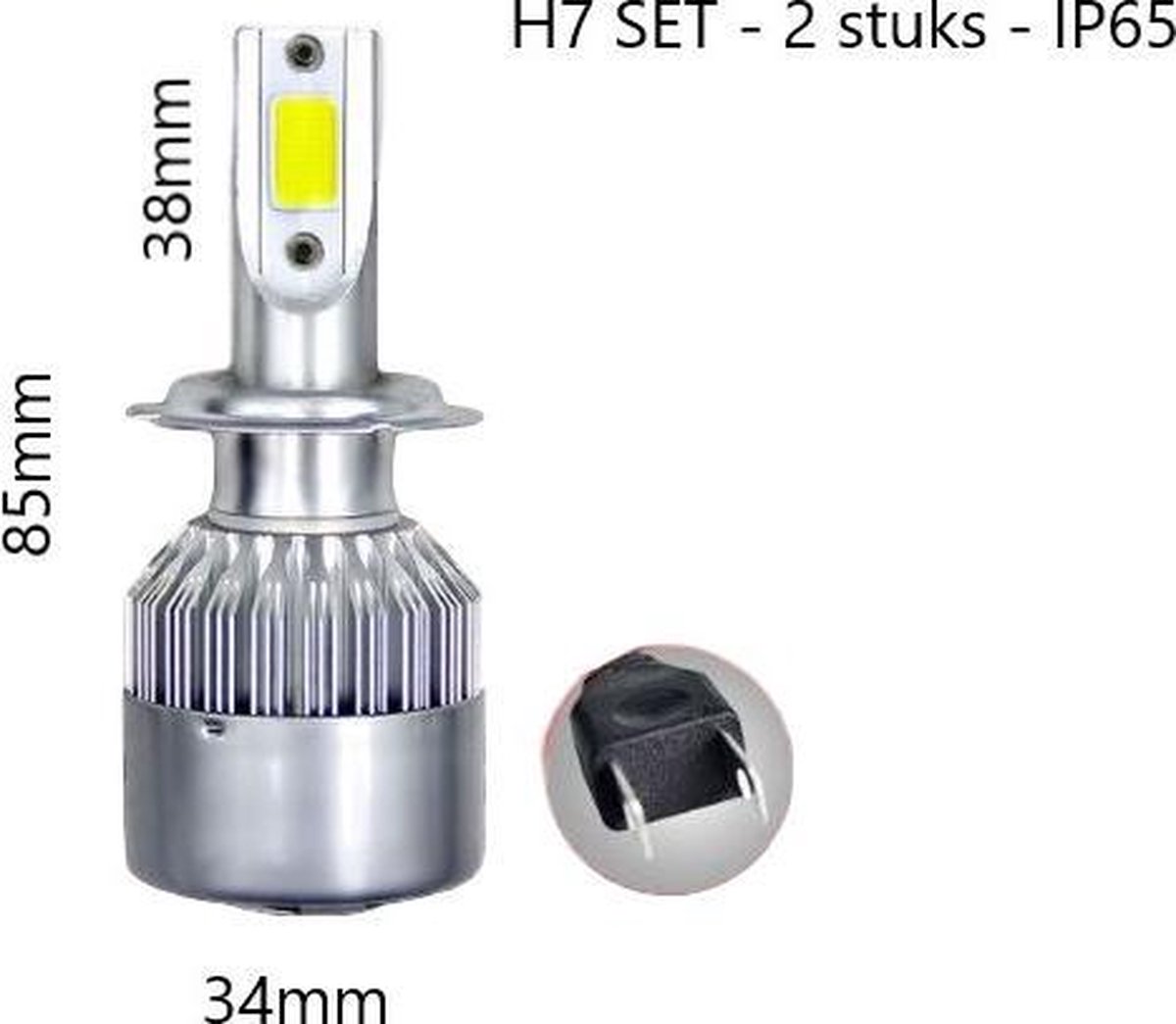 H7 autolamp set 2x LED koplamp 36W COB xenon wit 6000K