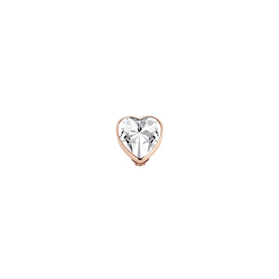 Melano twisted valentine heart zetting - rosekleurig - crystal - dames - 7mm
