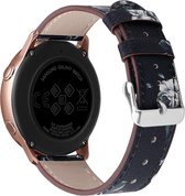 SmartphoneClip® Leer grey flowers bandje geschikt voor Samsung Galaxy Watch 42mm en Galaxy Watch Active/Active 2