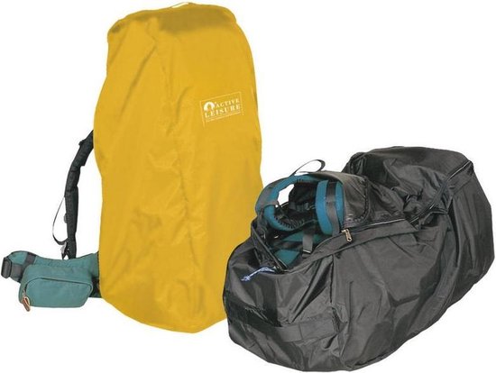 Regenhoes/flightbag voor backpack - 55-80 liter - geel