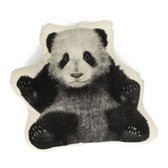 Areaware Fauna Medium Panda - Kussen - 38x36 cm - Zwart