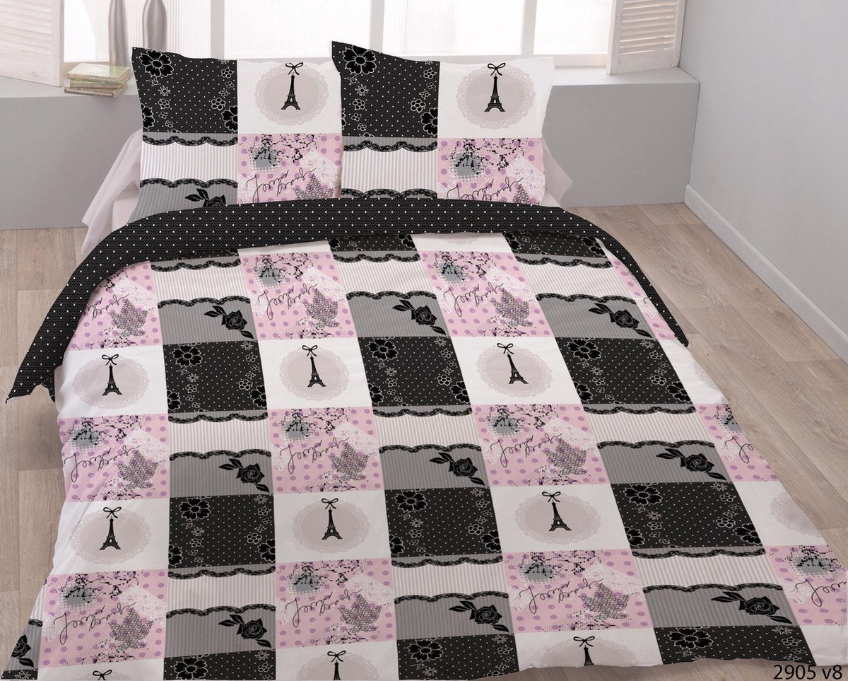 Dekbedovertrek 240 x 220 cm Katoen Lits-Jumeaux Bedlin Chic