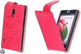 Bestcases Vintage Rood Flipcase LG Optimus L7 2 P710