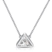 Cilla Jewels dames ketting Edelstaal Zilverkleurig Chrystal Triangle