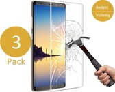 3x Screenprotector voor Samsung Galaxy Note 8 - Edged (3D) Tempered Glass Screenprotector Transparant 9H (Gehard Glas Screen Protector)