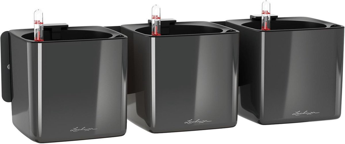 LECHUZA Plantenbakken 3 st Green Wall Home Kit glanzend antraciet