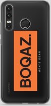 BOQAZ. Huawei P30 Lite hoesje - Labelized Collection - Orange print BOQAZ