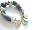 2 Love it Coins - Armband - Bedels - Grijs - Zilverkleurig