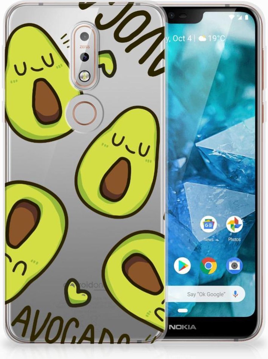 Nokia 7.1 Telefoonhoesje met Naam Avocado Singing