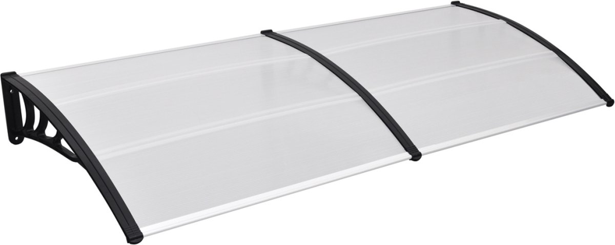 vidaXL Deurluifel 120x90 cm polycarbonaat zilverkleurig en - Zonneschermen