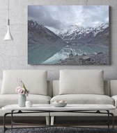Hooker Lake, New Zealand Canvas - 100 x 70 cm - Landschap - Schilderij - Canvas - Slaapkamer - Wanddecoratie  - Slaapkamer - Foto op canvas