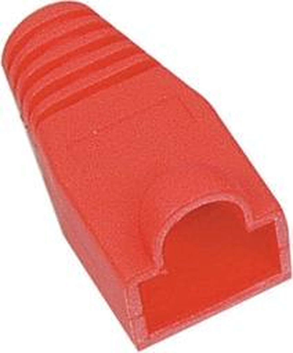 Set van 10 kabelhulzen rood  (RJ45 boot) voor RJ45 connectoren