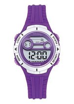 Tekday 653278 digitaal horloge 34 mm 100 meter paars/ zilverkleur