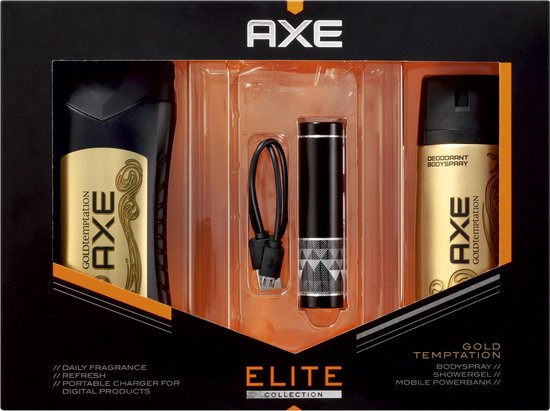 Axe Cadeaupakket For Men - 3-delig - Gold Temptation Deodorant Spray +  Douche Gel +... | bol.com
