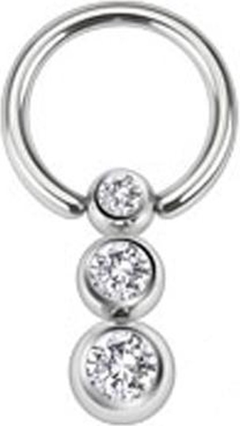 Mini Rookballetjes Rook piercing ring hanger 3 balletjes wit | bol.com