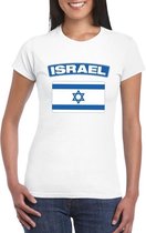 T-shirt met Israelische vlag wit dames XS