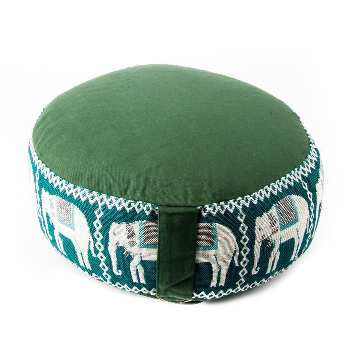 Bol.com Meditatiekussen groen olifanten opdruk - Groen - 33x17 - Boekweit - Katoen aanbieding