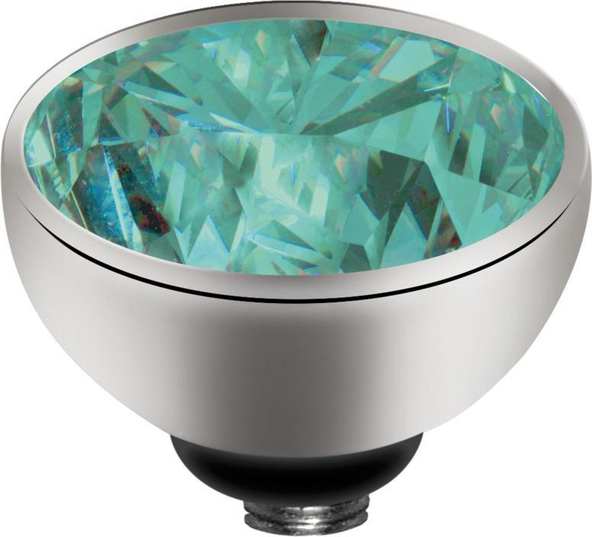 Melano Twisted Basic CZ Steentje Turquoise | Zilver