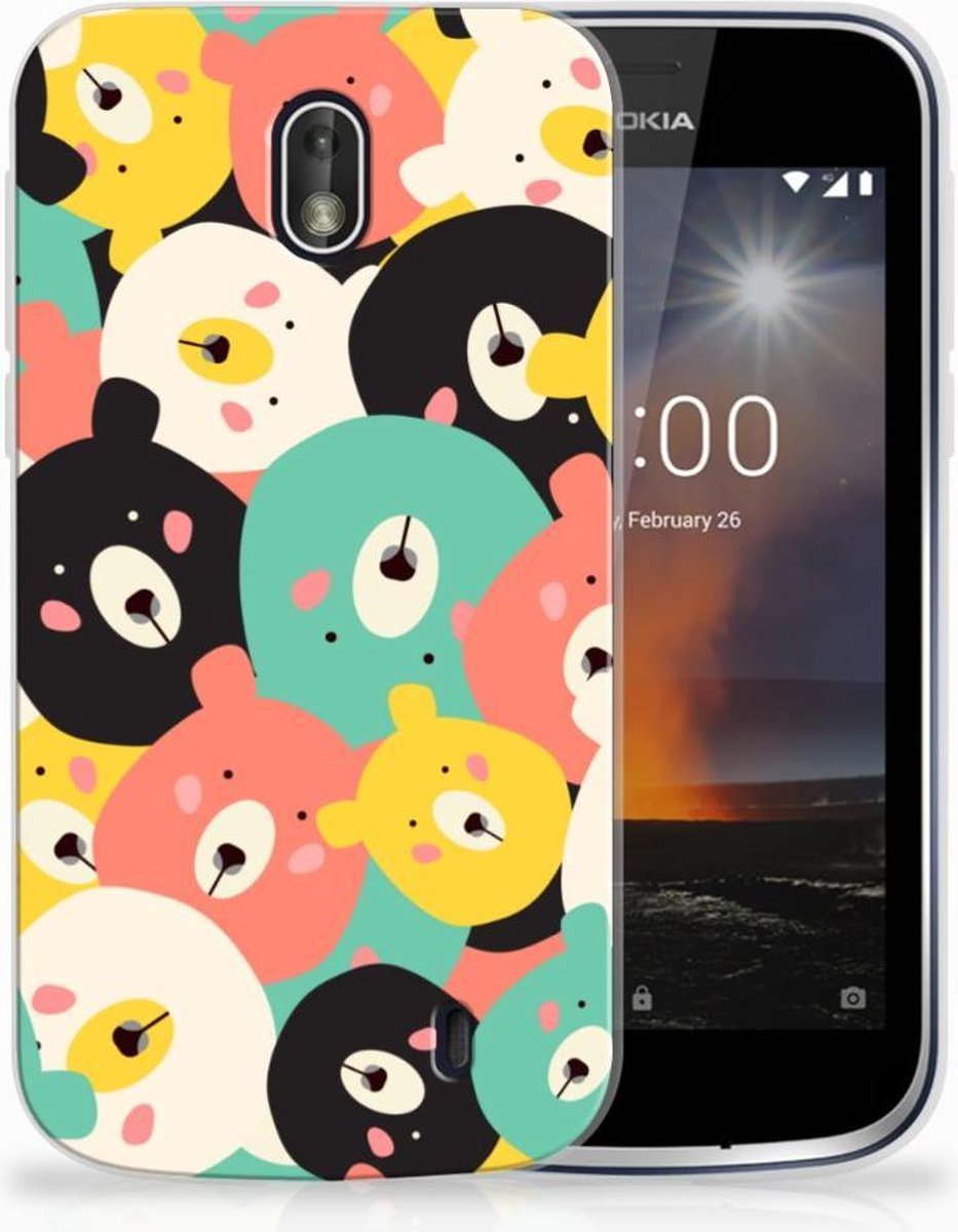 Nokia 1 Telefoonhoesje met Naam Bears