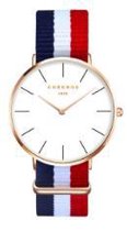 Hidzo Horloge Chronos ø 37 mm - Blauw/Wit/Rood - Inclusief horlogedoosje