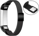 Milanees Horloge Band Geschikt Voor de Fitbit Alta HR - Metalen Milanese Watchband - Large / Small Armband RVS - Zwart