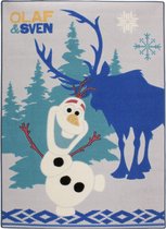 Associated Weavers Disney Frozen Olaf en Sven - Vloerkleed - 95 cmx133 cm - Blauw