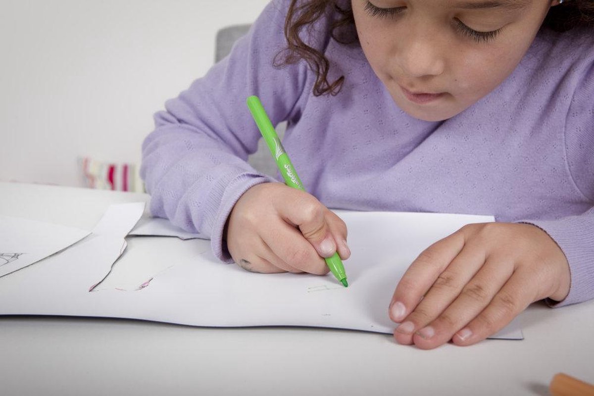 edding 15 FUNTASTICS - kleurstiften voor kinderen - set van 18 - heldere kleuren - dunne punt 1 mm - voor kleurplezier op lichtgekleurd papier en karton - afwasbaar van huid en textiel - zomervakantie - kindercadeau — afbeelding 2