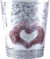 Plastic bloempot  Snow Heart pot 12 (inclusief Waterwick)  (2stuks)