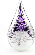 Glasobject druppel groot paars mini urn glas