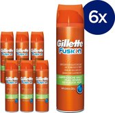 Gillette Fusion Gevoelige Huid - Voordeelverpakking 6x200ml - Scheergel