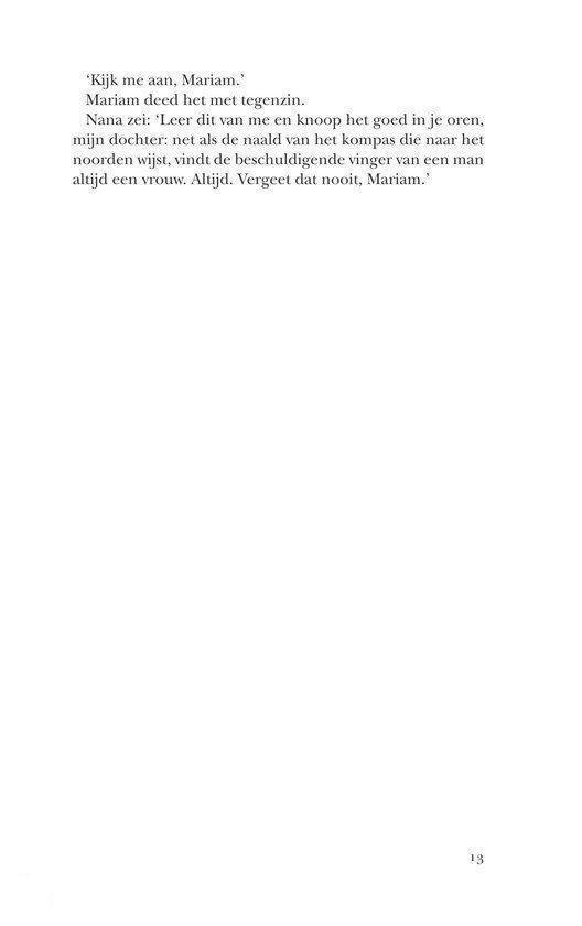 Pagina 13 met tekst uit "Duizend schitterende zonnen".