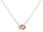 Orphelia Zilver - Rosé Mode Ketting - ZK-7178/RG - 45 cm