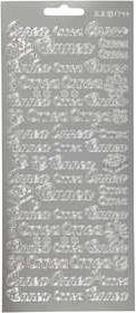 Stickers vel 10x23 cm zilver Onnea 1vel