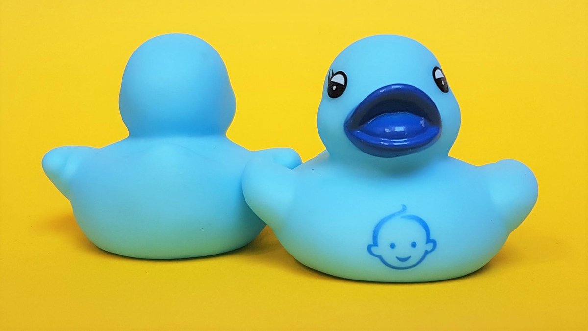 Wiegen leeg kopiëren Badeendje blauw baby koppie geboortebedankje (per 15) | bol.com