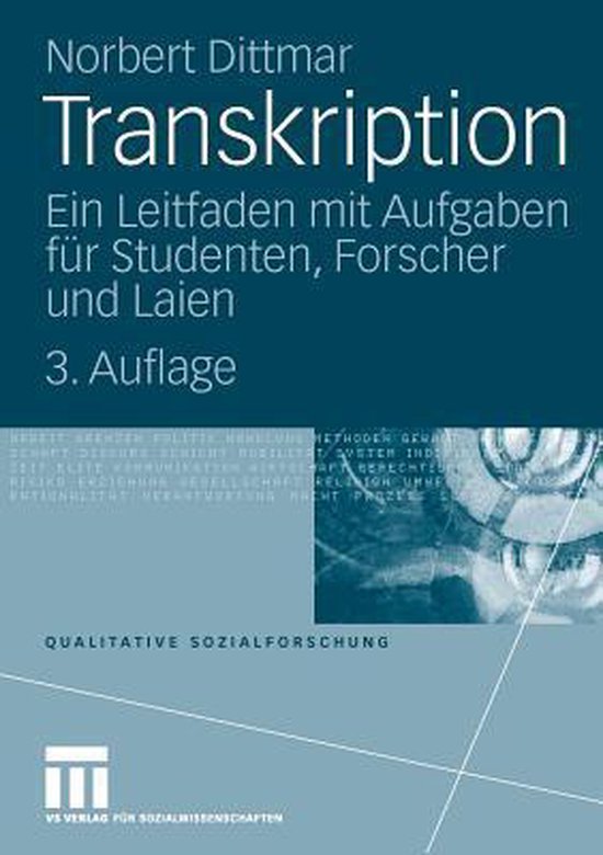 Qualitative Sozialforschung10- Transkription - cover
