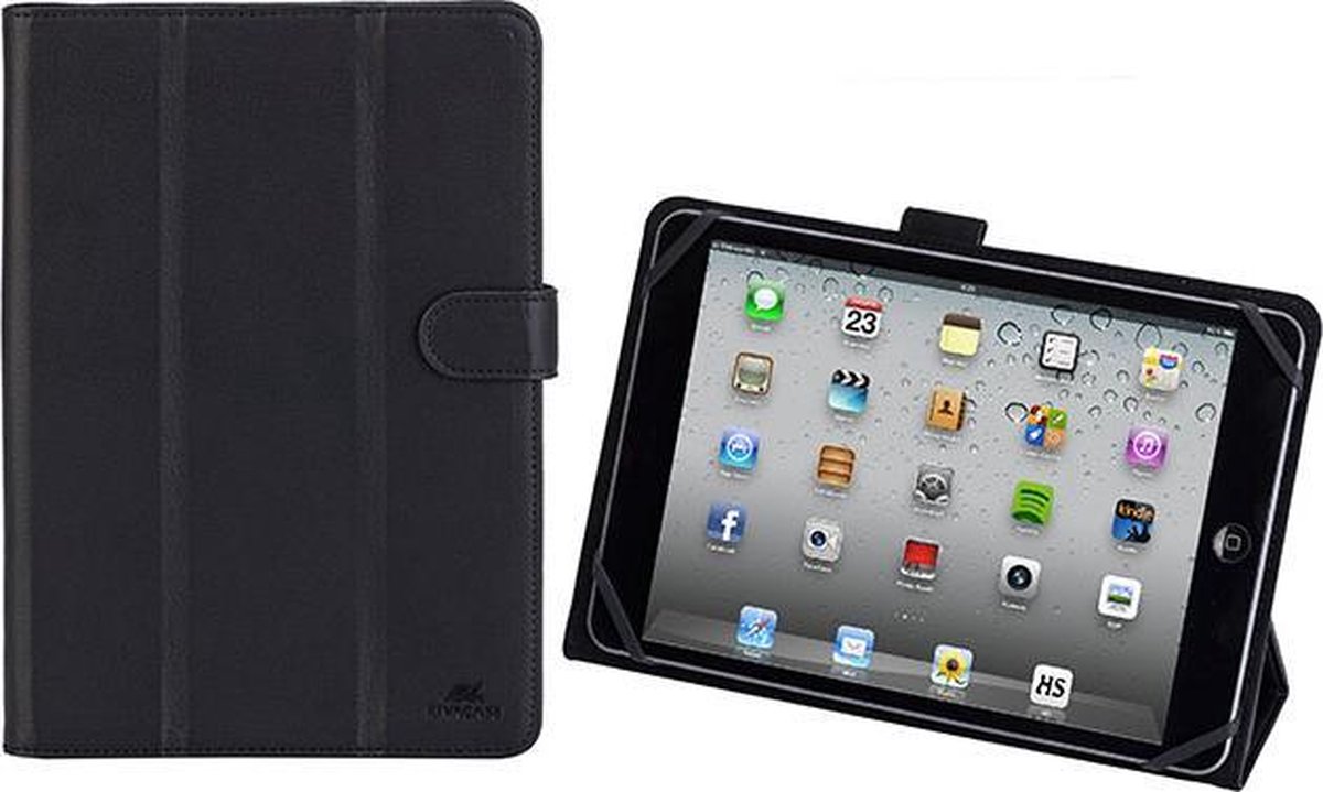 RivaCase 3134 - Universele Tablet case - 8 Inch (Apple iPad mini 4 / Asus VivoTab 8 M81C / Asus ZenPad 8.0 Z380CX / Lenovo TAB 2 A8-50F / Samsung Galaxy Tab A 8.0 SM-T355 / Galaxy Tab S2 / Sony Xperia Z3 Tablet Compact) - Zwart