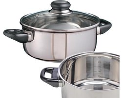 Haushalt 21301 - RVS kookpan - 20cm - met glazen deksel
