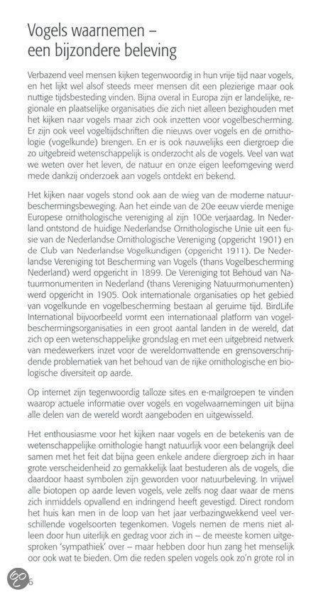 Pagina met de titel 'Vogels waarnemen - een bijzondere beleving'. Inclusief logo 'GO' en tekst over vogels.