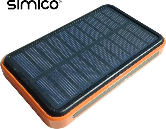 grot Schat Omgekeerd SIMICO Solar powerbank 10.000 mAh Opladen op zonne-energie | bol.com