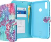 Huawei Y7 2019 Bookcase hoesje - CaseBoutique - Mandala print Blauw - Kunstleer