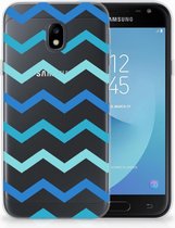 Geschikt voor Samsung Galaxy J3 2017 TPU Siliconen Hoesje Zigzag Blauw