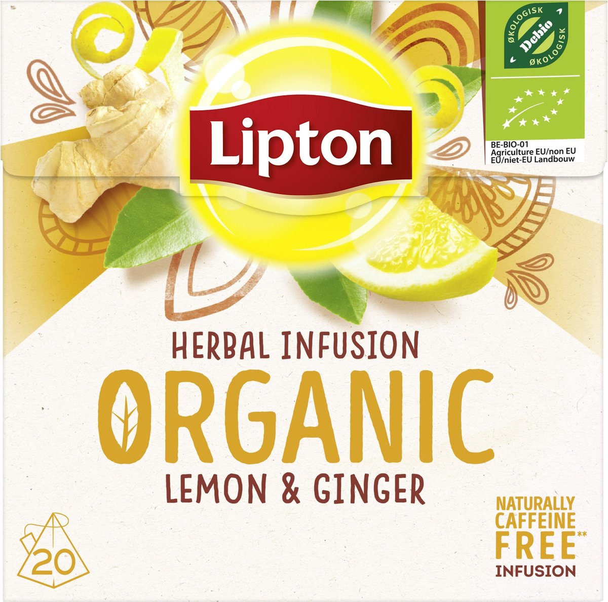 Bol Com Lipton Lemon Ginger Biologische Kruiden Infusie 4 X 20 Theezakjes