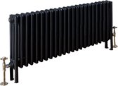 Design radiator horizontaal 3 kolom staal mat antraciet 30x137,3cm 1067 watt - Eastbrook Rivassa