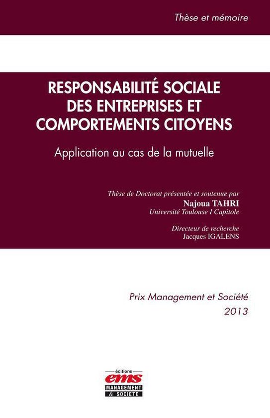 Thèse et mémoire - Responsabilité sociale des entreprises ... - cover