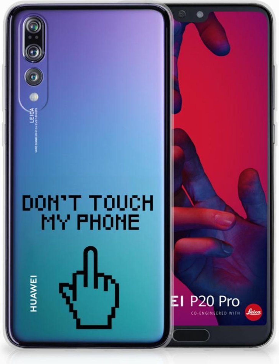 Huawei P20 Pro Silicone-hoesje Finger Don't Touch My Phone