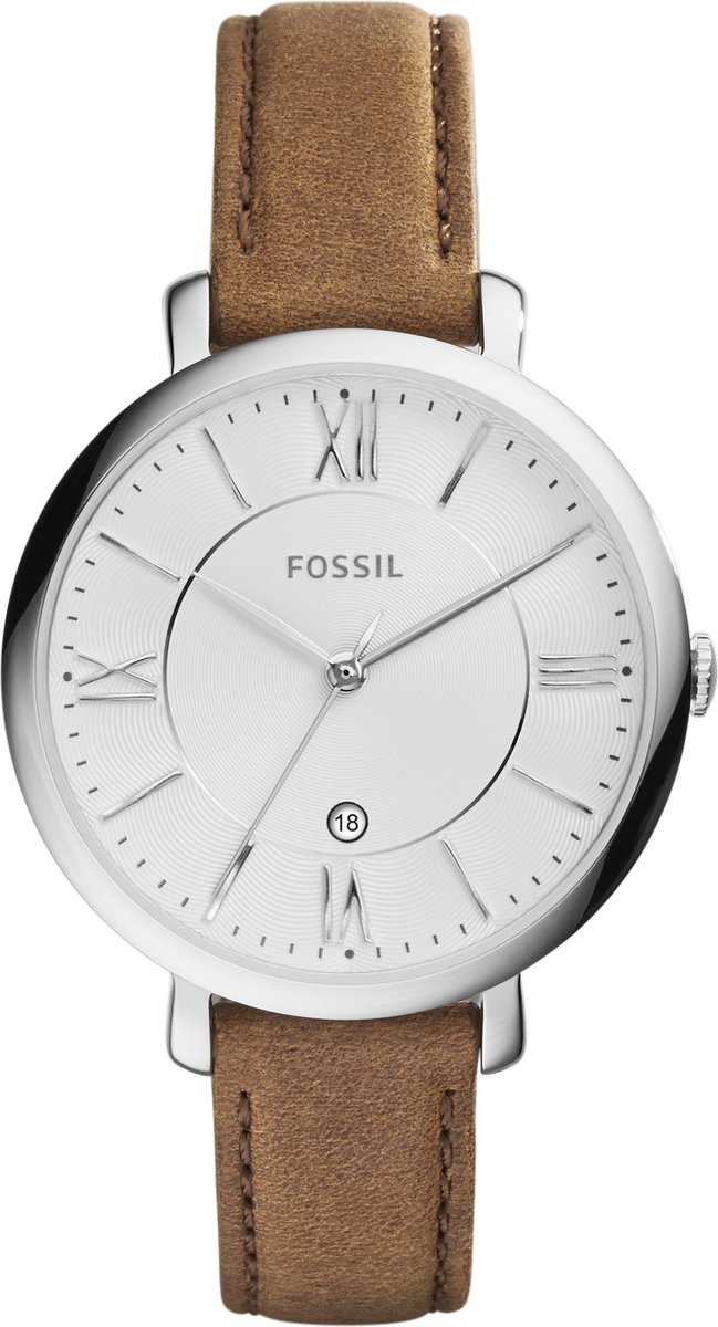 Fossil Jacqueline ES3708 - Horloge - 36 mm - Leer - Bruin